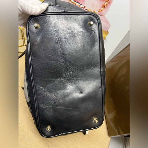 BURBERRY Black Smoke Check Nylon/Leather Hobo - Picture 15 of 16